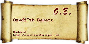 Osváth Babett névjegykártya